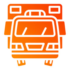 Ambulance. This is a vector single icon with a solid gradient style. It is suitable for any purpose, such as website design, mobile app design, logo design, etc.