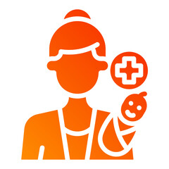 Obraz premium Midwife. This is a vector single icon with a solid gradient style. It is suitable for any purpose, such as website design, mobile app design, logo design, etc.