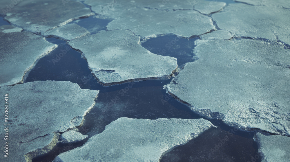 Poster Weathered concrete surface with cracked and shabby textured pattern for design use