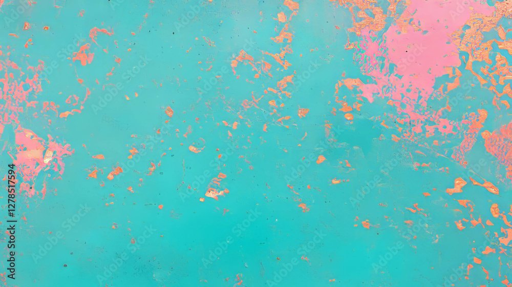 Poster vintage weathered concrete texture with colorful abstract cracks for artistic background design