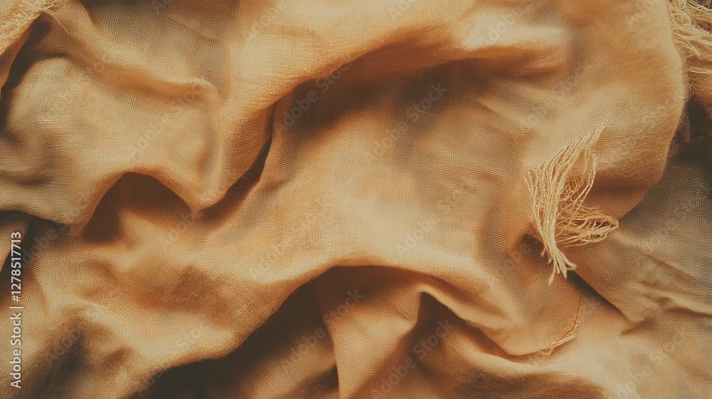 Poster shabby fabric texture with frayed edges for creative design and textiles