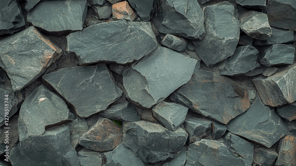 Poster detailed texture of weathered stone surface with moss for background design