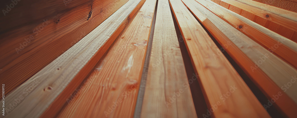Poster wooden texture with angled ribs for rustic design and architecture