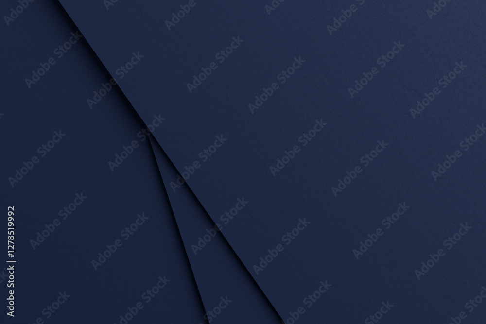 Poster Stack of Blue Paper or Fabric Texture Diagonal Abstract Presentation Background for Banner or Yor Design. 3d Rendering