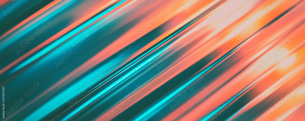 Poster abstract metallic texture with colorful horizontal ribs for modern design