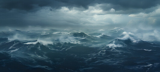 landscape photography a sea seamless pattern of wind, ai generative