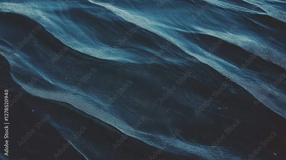 Poster abstract texture of dark ocean waves with reflective surface for creative design