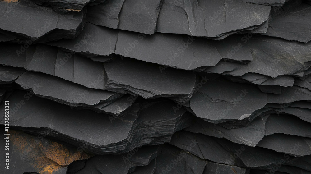 Aufkleber natural texture of smooth black slate with subtle grey layers for design and inspiration