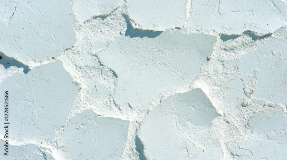 Poster Weathered white brick texture for architecture design and background use