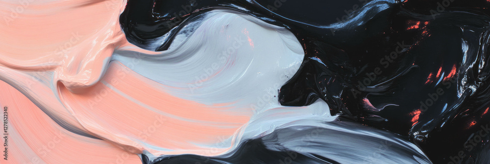Poster vibrant abstract swirl of smooth dynamic paint texture for creative design