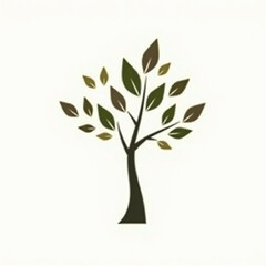 Obraz premium Minimalist Tree Illustration - Stylish Nature Logo Design for Eco Branding