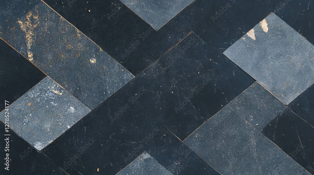 Poster slate effect square ceramic tile texture with geometric patterns for interior design