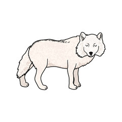 Vector Colorful Illustration of Polar Wolf Isolated on White Background