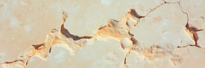 Obraz premium Tan beige rough wall texture with cracks for backgrounds or design projects