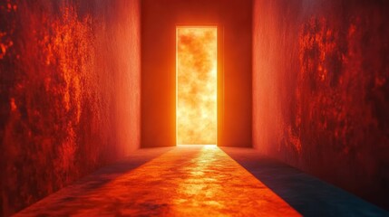 Fiery Gateway: A Glowing Portal to the Unknown