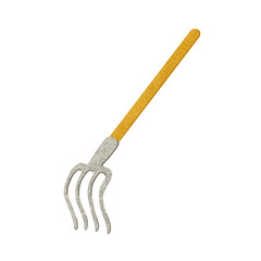 Vector Colorful Illustration of Garden Rake Isolated on White Background