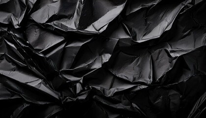 a photo of the texture of black crumpled paper black paper for text high resolution dark background