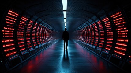 A vast underground server farm where the minds of the deceased are stored, humanity reduced to data