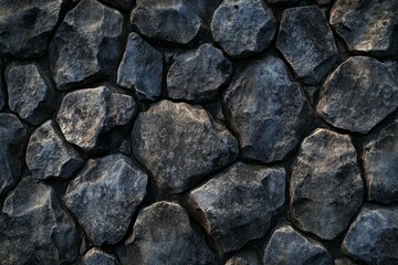 Fototapeta premium Dark stone wall texture with natural patterns. AI image