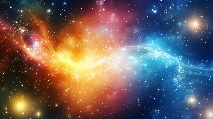 Fototapeta premium Cosmic Nebula: A Celestial Tapestry of Color and Light