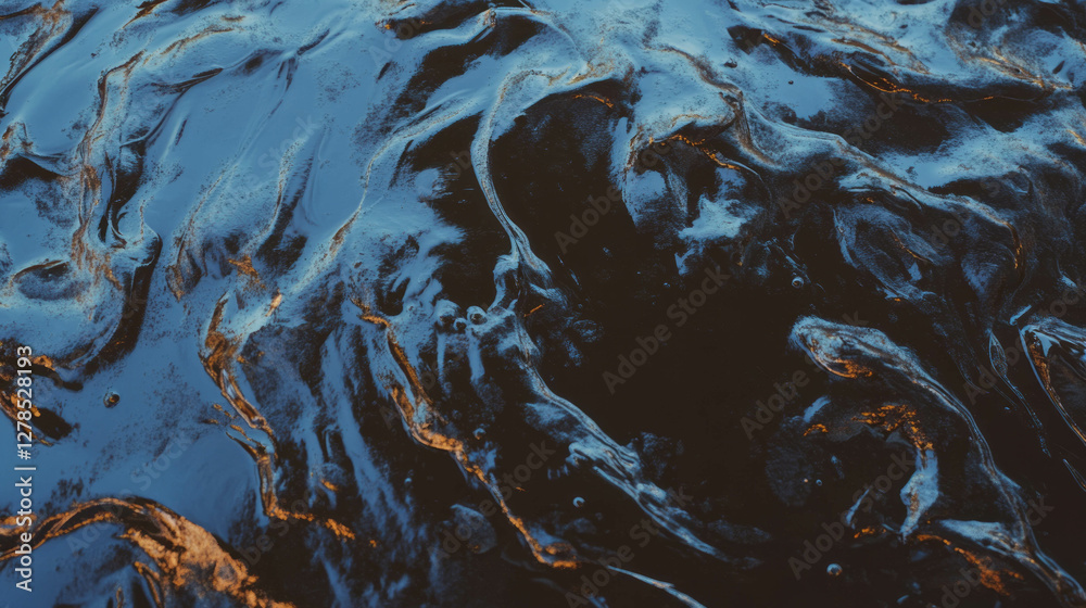 Aufkleber abstract texture of thick sticky dark mud wall with viscous patterns
