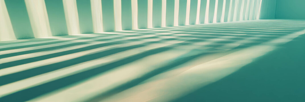 Abstract play of light and shadow on glossy striped surface for modern design