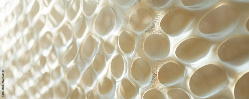 Poster Abstract translucent hexagonal mesh texture on bright background for modern design
