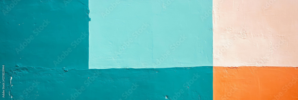 Poster abstract two-tone wall with intersecting colors for modern design inspiration