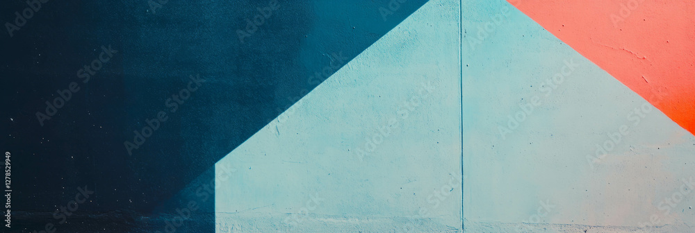 Poster abstract geometric two tone wall with intersecting colors for modern design inspiration