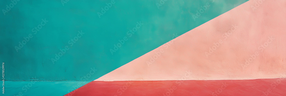 Poster vibrant two tone wall texture with intersecting colors for modern design
