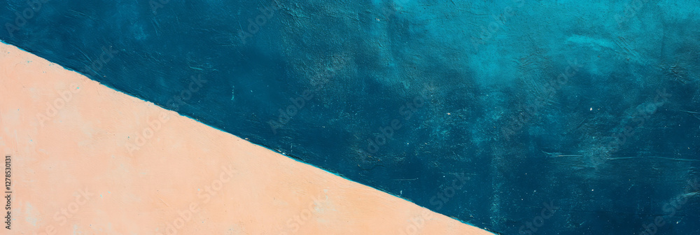 Poster ultramarine and beige wall texture with calm abstract design for creative background