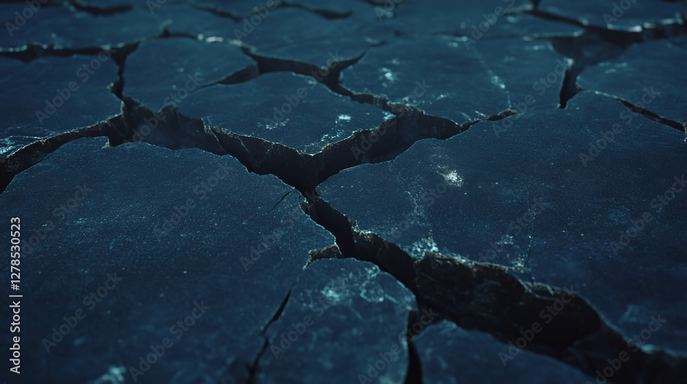 Poster cracked black slate texture with natural uneven surface for design and background