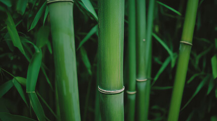 Obraz premium Vertical bamboo texture for natural design and decor