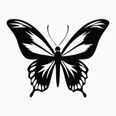 Sculpted Elegance in Black Butterfly Icon Black Butterfly Silhouette
