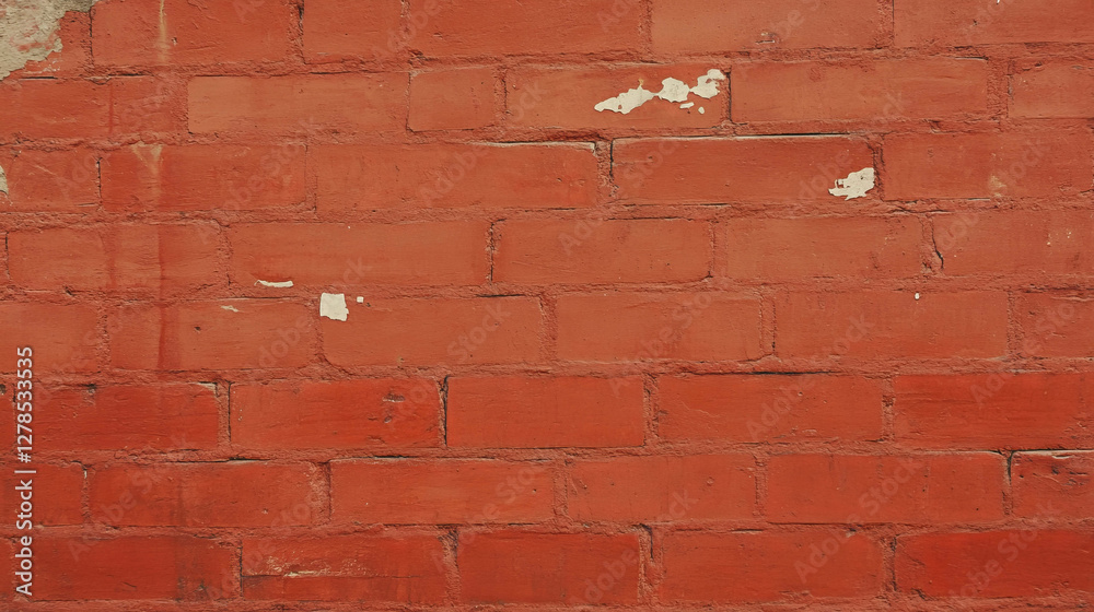 Poster Rustic red brick wall texture with blended hues for building design and background use
