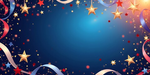Fototapeta premium stars ribbons patriotic festive celebration display