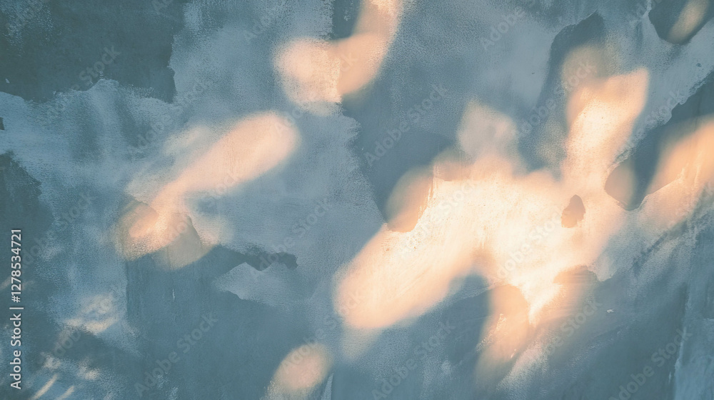 Poster iridescent pigments on textured wall surface with light reflections