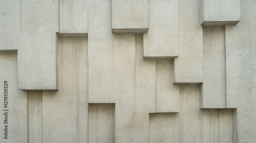 Poster geometric wall design with overlapping molding shapes for modern architecture inspiration