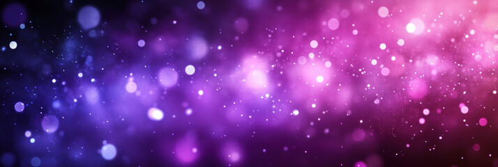Fototapeta premium Abstract purple and pink bokeh background with glowing light particles