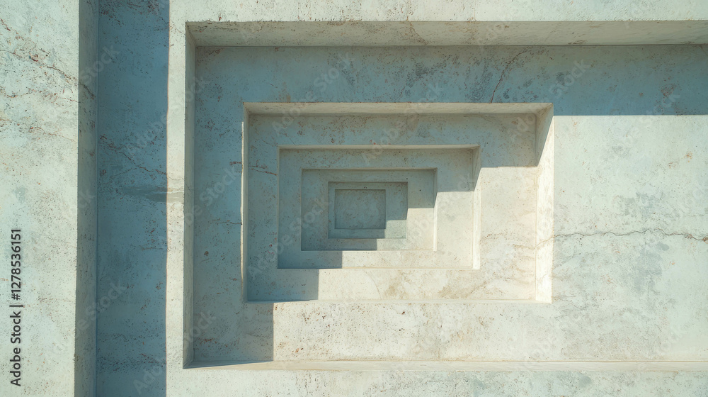 Poster elegant architectural design with rectangular wall molding texture and light shadows