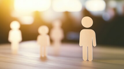 Figures representing diversity and connection in a warm, illuminated setting during a gathering or meeting