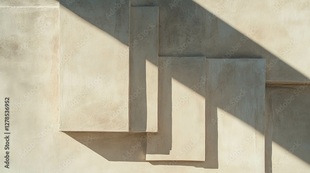 Poster asymmetrical wall molding texture with geometric patterns