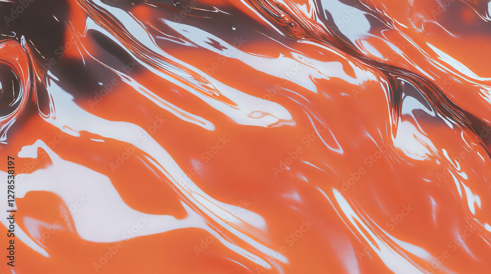 Poster Glossy wet clay texture with smooth reflective surface for design projects