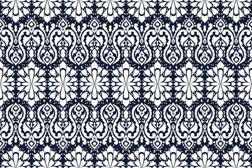 Fototapeta premium Ikat vector pattern, ethnic embroidery style, hand draw painting, fabric abstract.