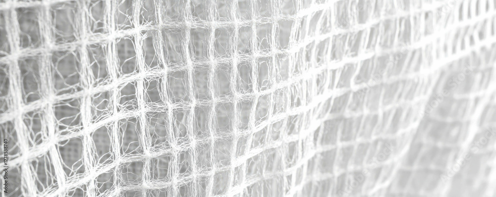 Poster abstract texture of white plastic mesh on clean wall for modern design concepts