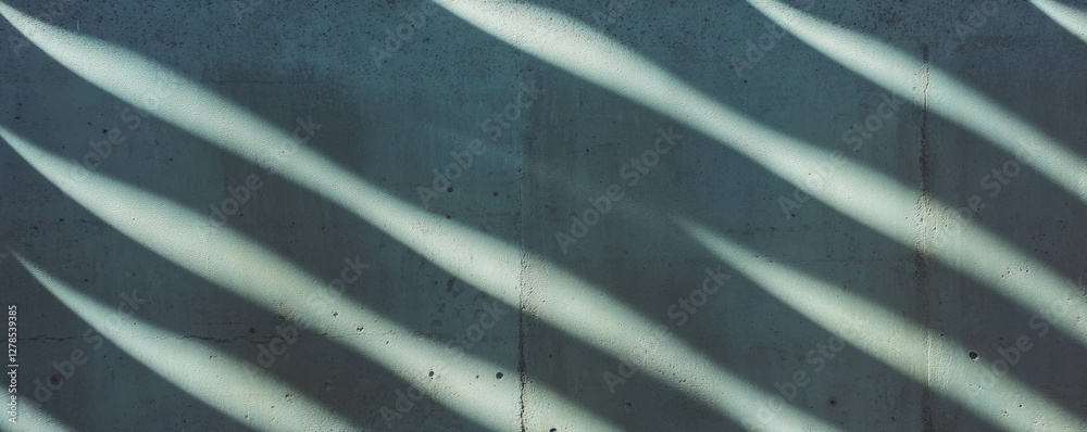 Poster abstract texture of wide horizontal ribs on concrete surface with light and shadow play