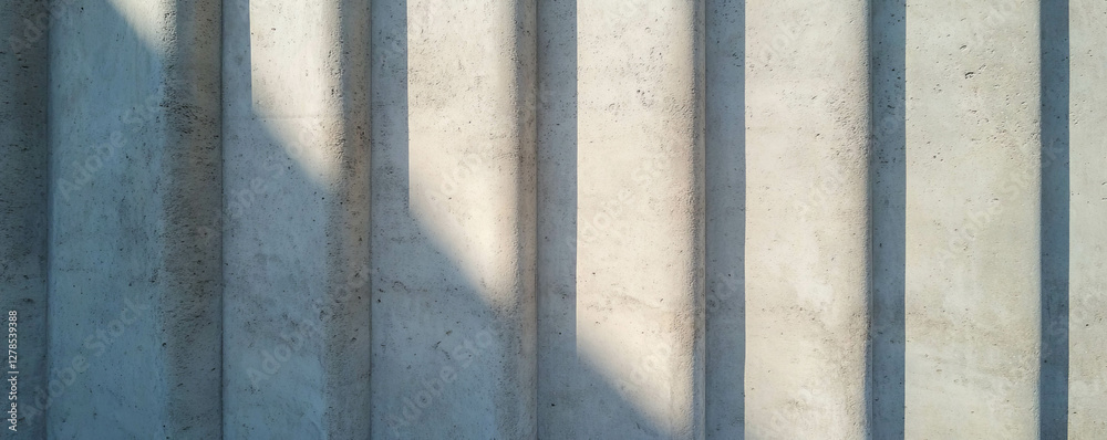 Aufkleber modern architectural concrete texture with horizontal ribbed pattern