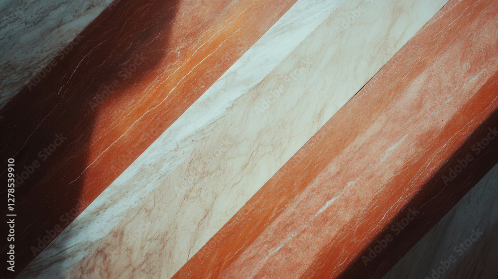 Poster Abstract texture of wood and marble with diagonal lines for artistic design