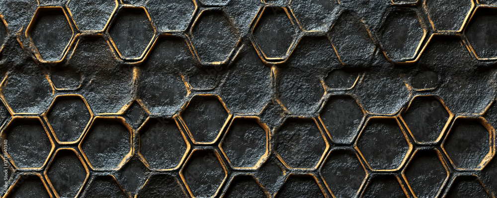 Leinwandbilder abstract hexagonal mesh texture on rough surface for modern design and background concepts