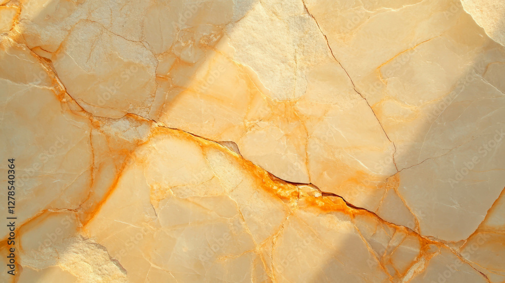 Poster natural texture of yellow cracked limestone with deep fissures for background or design element